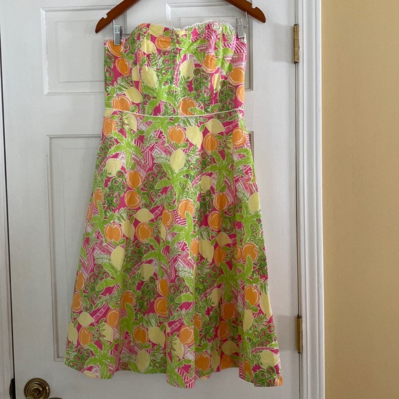 Lilly Pulitzer Strapless “Juice Bar” Dress